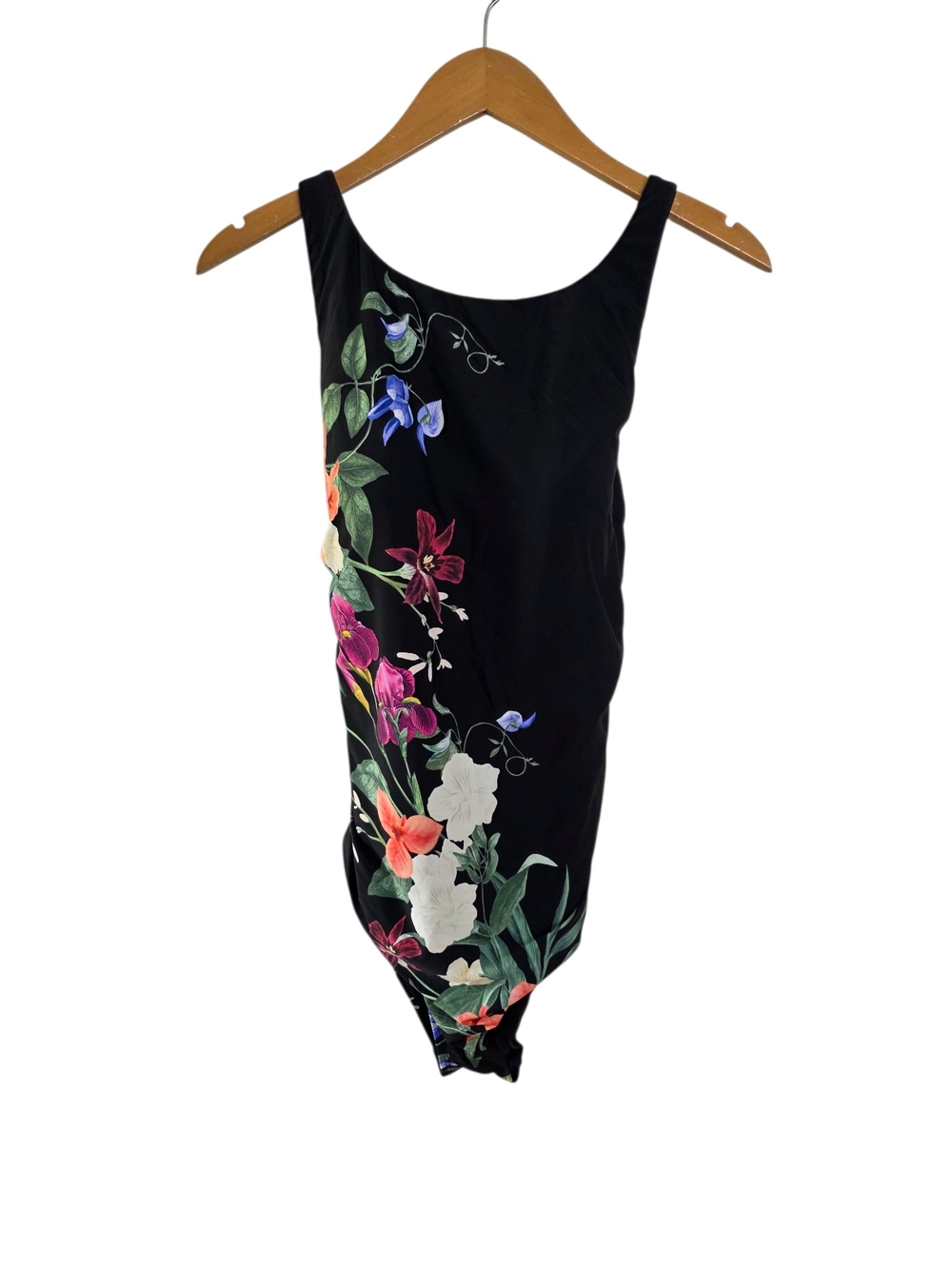 Jantzen Floral Fantasy Layla Black Floral Cross Back Swimsuit 14 - Picture 2 of 5